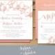 Ombre Orchid Wedding Invitation Set // DIY Printable Wedding Invitation // Gray and Blush Pink Wedding // Floral Wedding, Digital Invitation