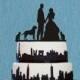 Bride and Groom Cake Topper,Silhouette  Cake Topper With Dog and Cats,Rustic Wedding Cake Topper,Couple With Dog and Cats Cake Topper