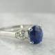Natural Blue Ceylon Sapphire in Platinum Retro Engagement Ring KPL7L9-N