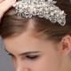 Wedding Hair Accessories, Bridal HeadBand Hairband,  Ivory White Pearls  Vintage Rhinestone Silver Bridal  Hair band Jewelry Tiara HB30