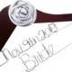 Personalized Bride Hanger With Wedding Date . Comes With Large Custom Flower.