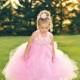 Pink Flower Girl Dress, Pink tutu dress, Pink Birthday Dress, Pink Vintage Dress, Pageant Dress