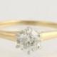 Engagement Ring Edwardian Diamond - 18k & Plat .81ctw European Cut Solitaire Unique Engagement Ring L3621