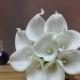 White Real Touch Calla Lily Silk Bridal Bouquets Bridesmaids Bouquets Real Touch Flowers Party Supplies Table Centerpieces