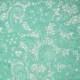 Mint Lace Fabric, Embroidered Flowers, Hollowed Wedding Lace Fabric for Bridal Dress, Bodices, Skirt, Shorts, Craft Making, 1 Yard