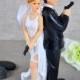 Funny Wedding Cake Topper, 007 Agent, Awesome Bride Decoration For Special Creative Interesting Ceremony Personalize Customize Hair Color