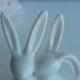 Bunny Cake Topper, White, Ring Holder, small cute porcelain bunnies