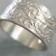 Filigree Sterling Silver Wedding Ring, Victorian wedding band, ring for her, ring for him, wedding band