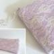 Lavender Blush Lace Clutch, Satin and Lace Wedding Clutch, Romantic Purse for Bride, Orchid Pink Bag