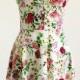 Spring flower dress, floral dress, summer dress, vintage style dress, mid-length dress, cotton dress, 50s dress, garden party dress, SS16