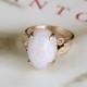 Art Nouveau Opal Engagement Ring, Antique Opal Ring, 14k Gold Natural Opal Ring, Victorian Opal Ring, 5.9ct Opal Ring, Edwardian Opal Ring