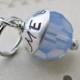 something blue bouquet charm - with personalized bead cap