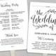 Printable Wedding Program Template, Fan Wedding Program, Kraft Paper Program, 3 Colors Included, Editable text, 5x7, Wedding Calligraphy