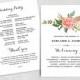 Floral Wedding Program Template, Printable Wedding Programs, Affordable Wedding Programs, Instant DOWNLOAD - EDITABLE Text, 5x7, Blush Peony