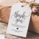 Thank You Tag, Wedding Thank You Tags, Gift Tags, Wedding Favor, Thank You Printable, Wedding Printable, PDF Instant Download 