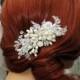 Pearl Wedding Hair Comb, Silver Bridal Hair Comb, Wedding Headpiece, Wedding Hair Jewelry, Wedding Hair piece, Flower Pearl Hair Comb