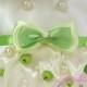 Apple wedding pillow - Green Wedding ring bearer - Ring pillow bearer - Burlap ring pillow - Ring pillow