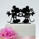 Mickey And Minnie Cake Topper,Wedding Cake Topper,Custom Cake Topper,Love Cake Topper,Personalize Cake Topper,Unique Cake Topper P092