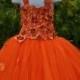 Orange Dress, Special Occasion Dress, Orange Flower Girl Dress, Fall Flower Girl Dress,Toddler Tutu Dress