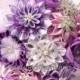 Wedding Bouquet, brooch bouquet "Lily", Mauve, Purple and White
