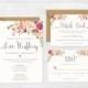 Floral Wedding Invitation Printable Wedding Invitation Suite Rustic Wedding Invite Boho Wedding Invite Peonies Wedding Invite Boho III Set