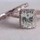 Moissanite Wedding Ring Set In 6x8mm Emerald Cut Solid 14k Rose Gold Engagement