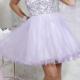 Beads Lilac Tulle Lace Up A-line Short Length Sleeveless Sweetheart