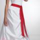 Ruched A-line Strapless Sleeveless Ivory Lace Up Floor Length Sash Taffeta