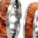 Wood Wedding Band Set, Titanium Rings With Black Ash Burl, Personalized Rings For Couples