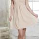 Knee Length A-line Sleeveless One Shoulder Lace Up Chiffon Ruched