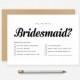 Personalised - Custom - Will You Be My Bridesmaid - Maid of Honor Honour Card - Invitation - Wedding - Modern - Pinterest - Funny - Matron