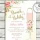 Brunch and Bubbly Bridal Shower Invitation - Brunch Invite - Wedding Shower - Hand Painted Roses - Mimosa Invitation - Printable - LR1050