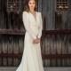 Long Sleeve Wedding Dress Classic Chiffon Wedding Dress long wedding gown designer wedding dress Ivory wedding dress chiffon and lace gown