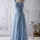 2016 Light Blue Bridesmaid dress, Double Straps Long Prom dress, Chiffon Party dress, Evening gown, Sweetheart Maxi dress (F108B)-Renzrags