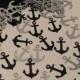 Anchor Confetti in Navy and Silver -Table scatter- 100 pieces - Nautical party decorations