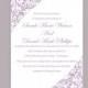 DIY Wedding Invitation Template Editable Word File Instant Download Printable Invitation Lavender Invitation Purple Elegant Invitation