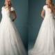 Modest Appliques Tulle Wedding Dress Bridal Gown Custom Size 4 6 8 10 12 14 16+