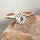 Moissanite Solitaire Antique style Filigree Engagement Ring .75 1 ct 6mm 14k 18k White Yellow Rose Gold-Platinum-Custom-Wedding-Anniversary