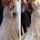 Charming Spaghetti Straps Mermaid Wedding Dress Bridal Gown with Aqppliques