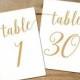 Instant Download Printable Table Numbers 1-30 // Bella Script Caramel Gold Table Number Gold Wedding Decor // 5x7, 4x6 Table Numbers Wedding
