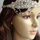 Great Gatsby 1920s flapper headband headpiece Rhinestone Headband, Wedding Hair piece, Beaded bridal wedding Crystal Ribbon Headband