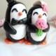 Penguin Wedding Cake Topper Penguin Cake Topper Wedding Cake Black and White Wedding Decoration Penguin Wedding