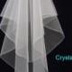 2 tier wedding veil - single line edge - simple & elegant!