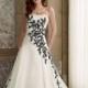 black and white Wedding Dress Bridal Gown Custom -Size /colour