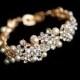 Modern bridal bracelet, Swarovski pearls sparky CZ crystal bracelet, Bridal Jewelry Bracelet, Wedding Bracelet.