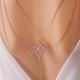 3 Strands Bridal Backdrop Necklace Crystal and Pearl Wedding Rose Gold Silver Statement Necklace Hollywood Back Drop Bridal Jewelry