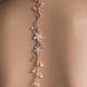 Wedding Necklace,Floral Design Back Drop Necklace Swarovski pearls Silver Ball Silver Spacer Rhinestone Necklace Drop Necklace
