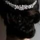 Wedding Hair Chain Bridal Hair Gold Silver Plated Chain Swarovski Pearls CZ crystal Hair Wrap Headpiece Halo Hair Piece, Hair Comb Vine