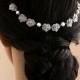 Silver plated Roses Swarovski Pearls Headpiece Wedding Hair Chain Bridal Hair Wedding Halo Crystal , Wedding Hair piece