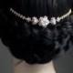 Wedding Hair Chain Bridal Hair Chain Swarovski Pearls Gold Plated /Silver Plated CZ crystal Hair Wrap Headpiece, Wedding Halo Hair Comb